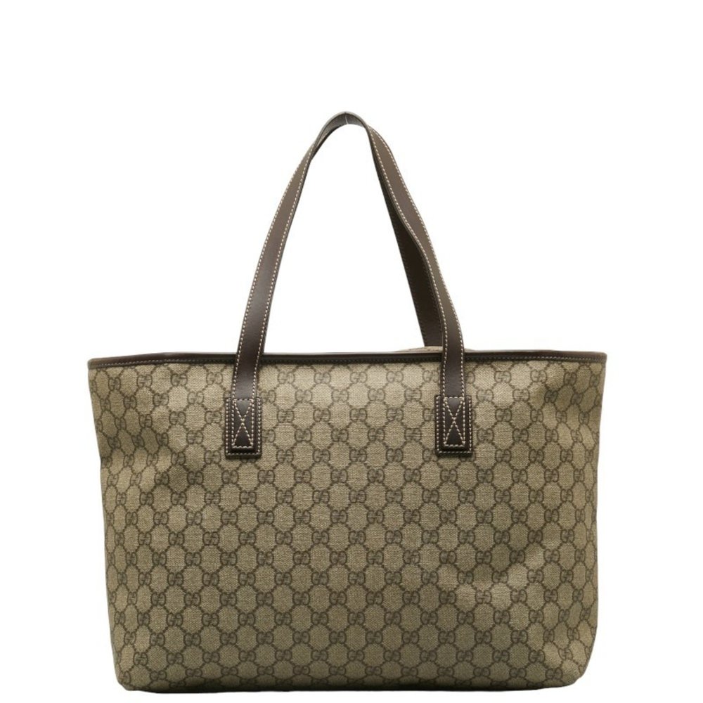 Gucci GG Supreme Tote Bag 211137 Beige PVC Leather Women's GUCCI - Picture 3 of 9